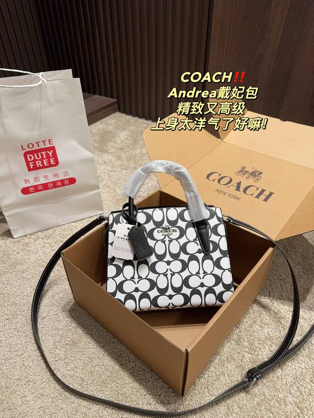 飞机盒尺寸22.17 蔻驰coach Andrea戴妃包 24春夏新品 好看的造型 简约大气不失典雅和时尚的外观风格 轻松驾驭多种场合和搭配风格 经典戴妃包款式