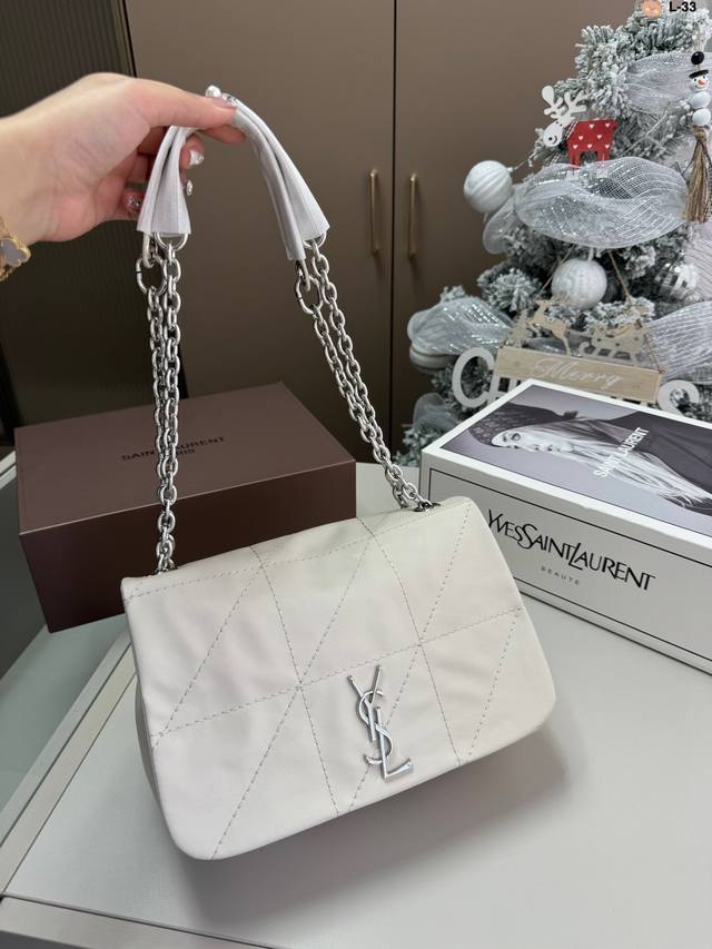 圣罗兰ysl Jamie链条包 又甜又酷 一整个爱住 百搭时尚 颜值超高 是每个潮酷女孩必入单品 L-33尺寸25.8.17折叠盒飞机盒