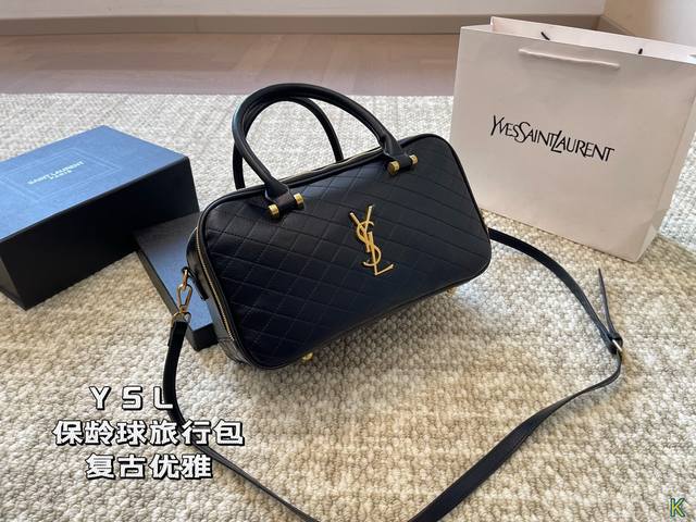 配盒 圣罗兰ysl 保龄球旅行包 复古优雅 满满的高级感 大小适中 容量感人 休闲正装皆可轻松驾驭 尺寸30 17