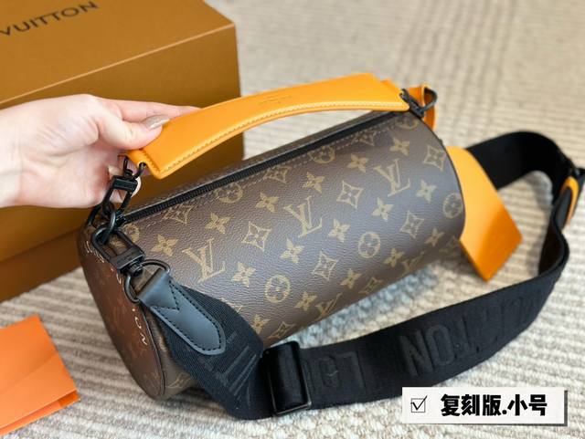 配盒 Size 27*14Cm L家 新keepall 枕头包 高饱和度橙腰鼓 日落亮橘男士秋冬新款