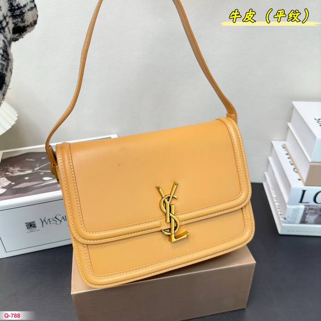 免税店全套包装 原单ysl豆腐包 平纹牛皮 圣罗兰it Bag_必火爆款 Ysl Solferino 手感及皮面的柔韧度都非常好 全新设计的 L 字母上下对半开