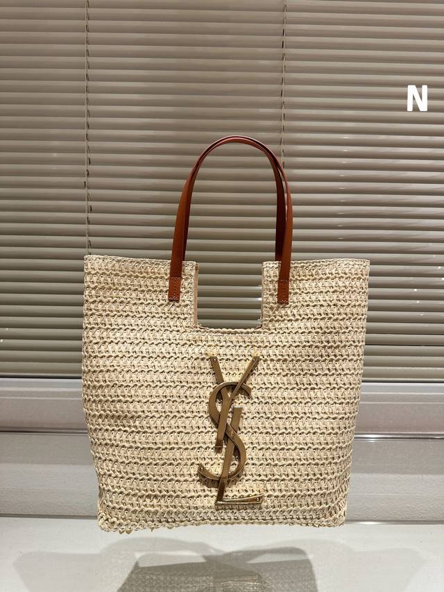 Ysl 编织托特包 休闲百搭轻便实用 上身超好看草编系列 尺寸30 25Cm