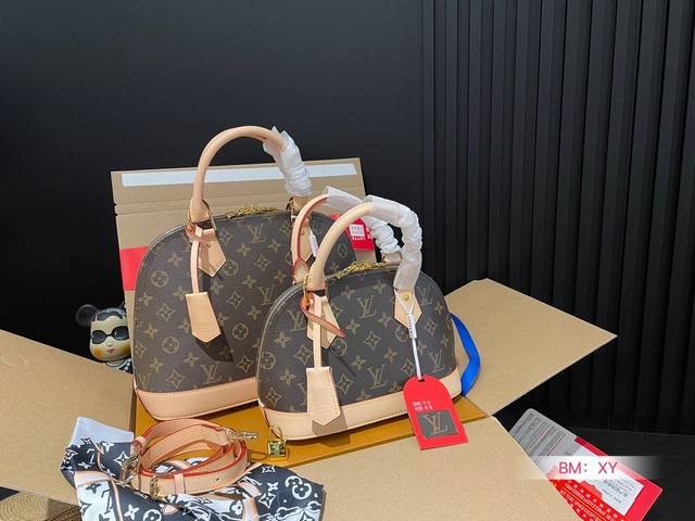 小号 大号 配折叠礼盒 Lv Lv Alma Bb Mini贝壳包 原版高品质 包包这款retiro 手袋以标志性的老花面料制成 经典永恒 优雅低调的外形设计和