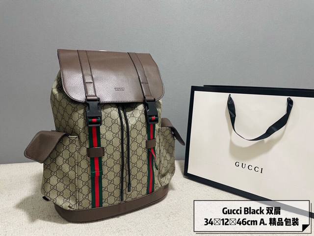 Gucci 新品虎头双肩包 原版品质精工制作gucci 古奇 经典调配件gucci 古奇最新火款 注意细节 这款购物袋将标志性图案与经典印花相结合这种经典搭配表