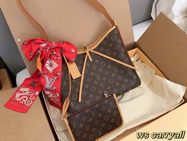 配送龙年限定款丝巾 Lv 路易威登 Bf Tote 蜜蜡黄皮 购物袋托特包 Carryall子母袋 尺寸30×25×12 礼盒包装飞机箱