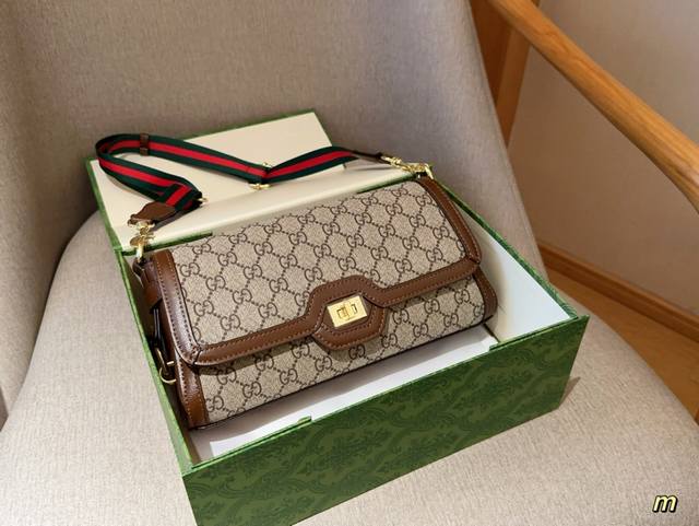 Gucci古奇 Ss24新款安可拉ancora 复古斜挎包 尺寸26×15×6 礼盒包装