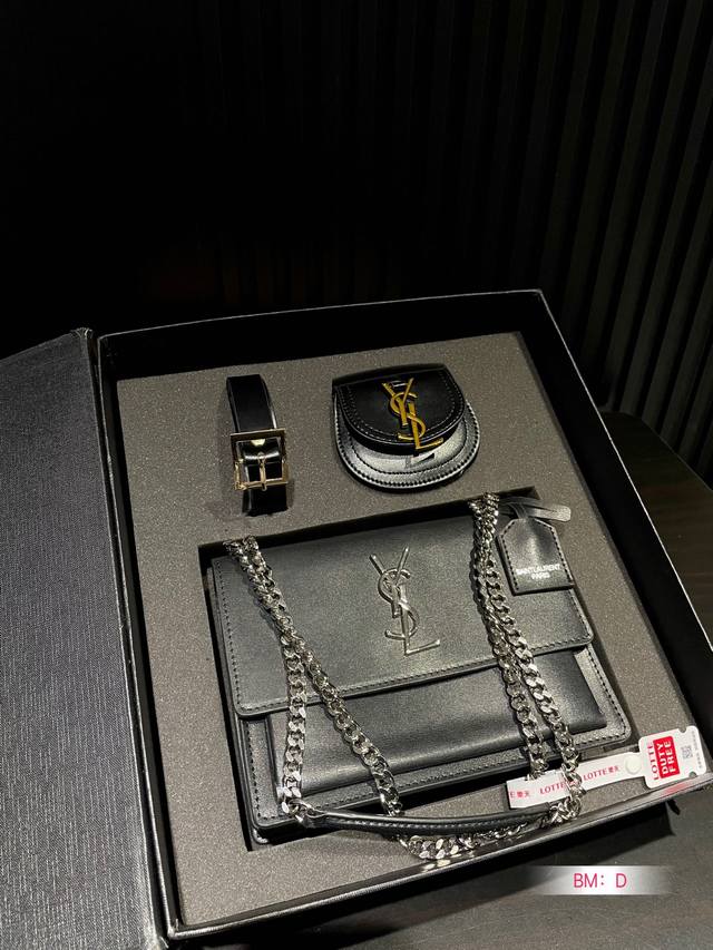 三件套 配盒 Yslsunset 日落包 圣罗兰ysl-专柜新品 明星款 据说上市不到一个月被抢空 超多博主推荐 保留了ysl一贯的摇滚精神 走的都市随性风 值