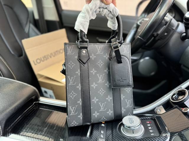 芯片版 高端货 新款 “Louis Vuitton”Lv单肩包 路易威登单肩包 M46453 Sac Plat Mini 可拆卸可调节肩带老花满印 涂层帆布 手