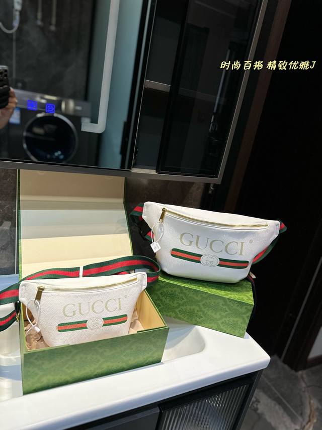 Gucci 酷奇高品质oblique提花布 Cd刺绣针织腰包 男女通用斜挎包 胸包 采用精湛镶嵌细工经典百搭 实物拍摄尺寸32×22 26×17