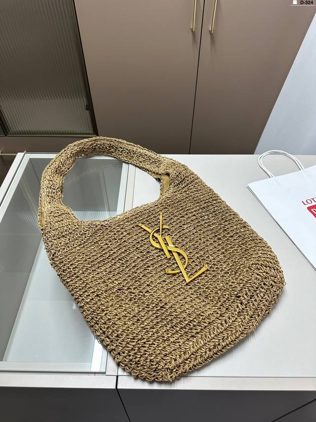 圣罗兰 Ysl 草编托特包 夏天必备拉菲草单品 清清爽爽 简约时尚 通勤日常皆可的百搭神器 D-324 尺寸42.7.34 飞机盒