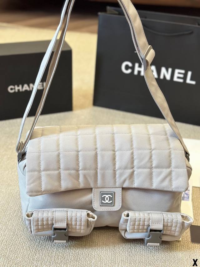 中古vintage Chanel Sport 标运动系旅行袋单肩中古包 35 25Cm