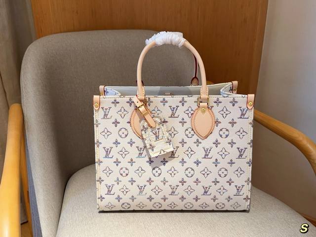 Lv 路易威登 航海系列牛仔布 Onthego Lv tote 丛林包 尺寸35×28×14 礼盒包装