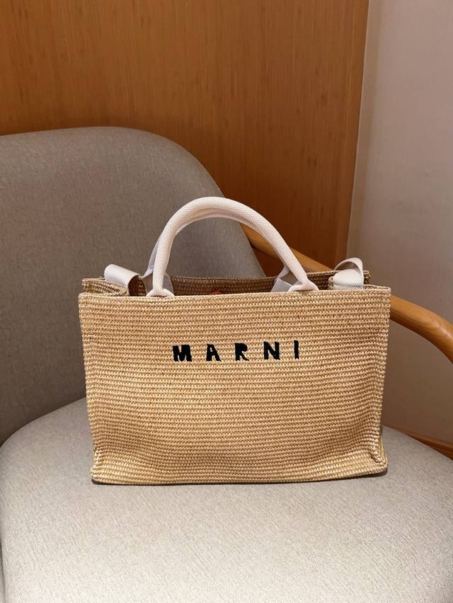 Marni玛尼 拉菲草托特包tote 尺寸38×25×15