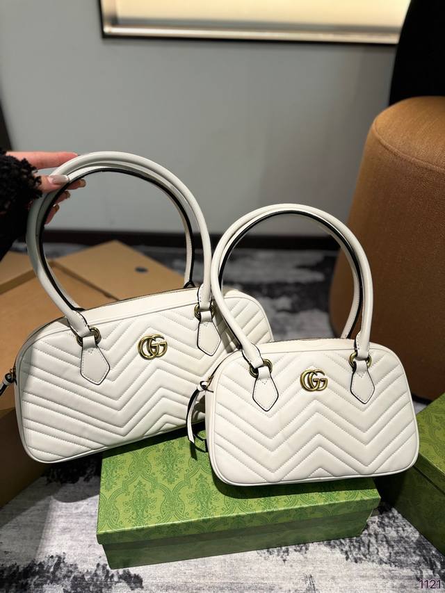 礼盒 Gucci 新款 保龄球 腋下包 Marmont 系列新品 皮质超赞 尺寸35.16 25.16