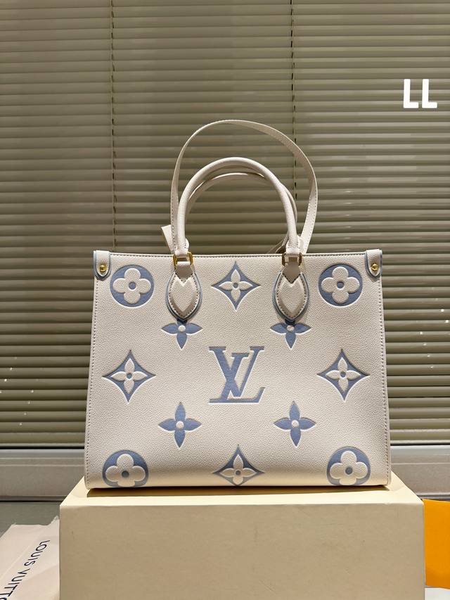 复刻版 牛皮 LV Onthego 35cm 印花丛林包 时尚托特包 折叠礼盒 原单品质 Lv A B面喷绘 onthego妈咪袋 性价比之王这是一款超赞的包型