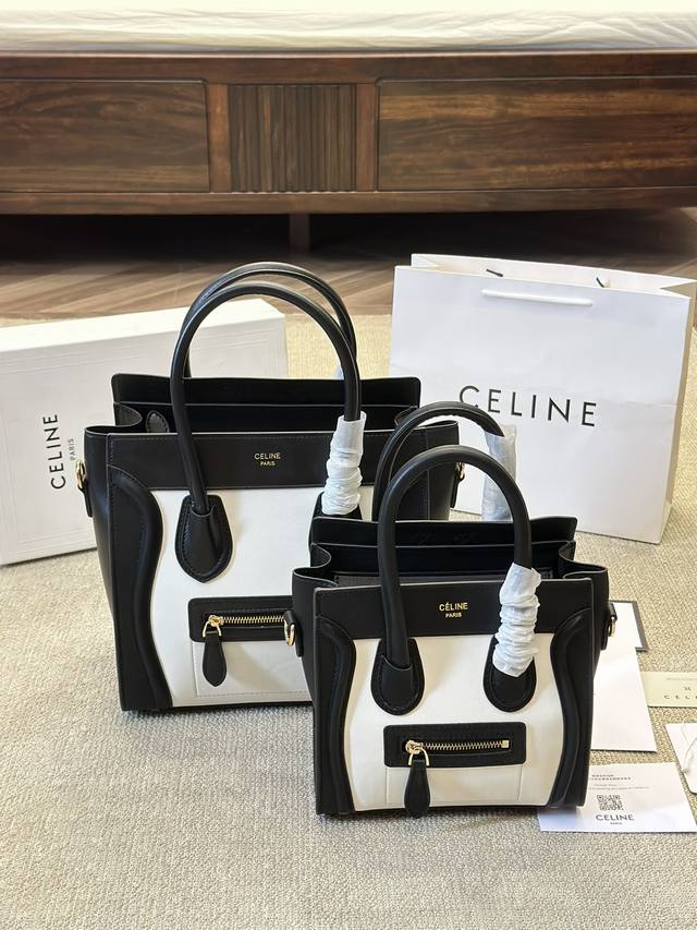 牛皮版本 Celine 笑脸包 NANO Celine 笑脸包可谓是一款火遍全世界的包了，笑脸包可以说比它自身的品牌还要火。手柄拉链的位置形成了一个像笑脸的样子