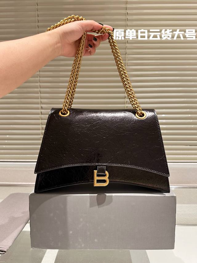 原单白云货 头层皮 巴黎世家新款沙漏包 鳄鱼纹 crush bag 帅炸裂！！！ Balenciaga 巴黎世家 新款沙漏包 CRUSH Bag CRUSH双链