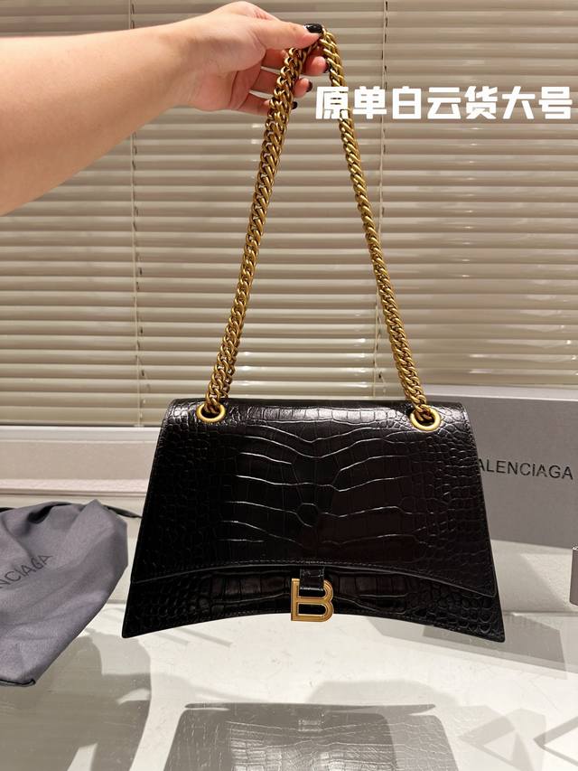 原单白云货 头层皮 巴黎世家新款沙漏包 鳄鱼纹 Crush Bag 帅炸裂！！！ Balenciaga 巴黎世家 新款沙漏包 Crush Bag Crush双链