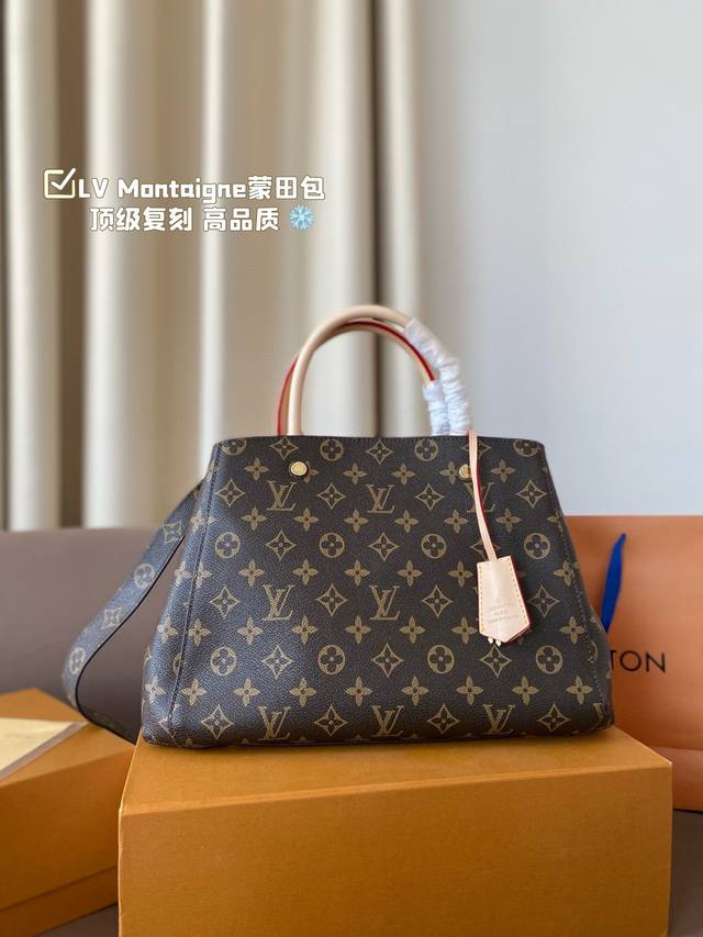 Lv Montaigne蒙田包 顶级复刻 高品质 经典老花搭配变色皮 经典不过时 很百搭 任何年龄段都可以驾驭 上班通勤or日常逛街都ok 尺寸:35*24Cm