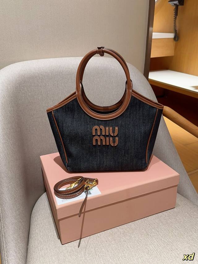 Miumiu缪缪帆布托特包tote菜篮子尺寸22×18×10礼盒包装