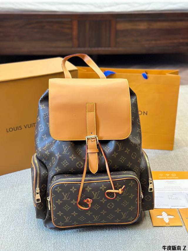 牛皮版本 Louis Vuitton Lv Trio 链条 双肩 背包 书包 Lv Petite Malle ，这款一出几乎疯抢翻！风格个性时尚 Louis V