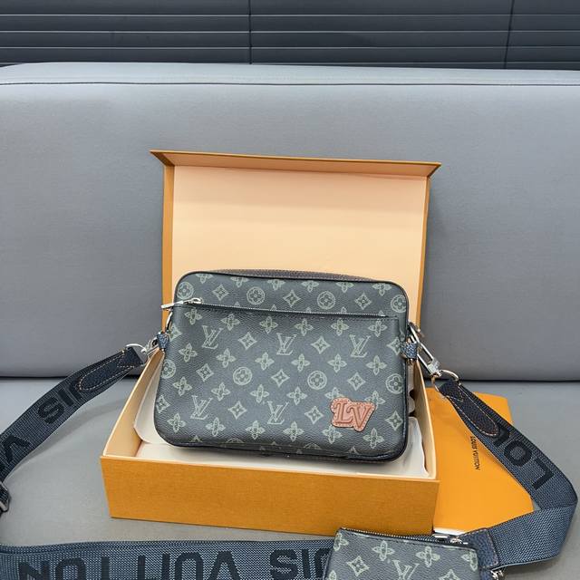 Louisvuitton 路易威登trio三合一 邮差包 单肩包 男女通用斜挎包 采用精湛镶嵌细工，经典百搭 实物拍摄 原厂原版面料 配送防尘袋 礼盒 25 X