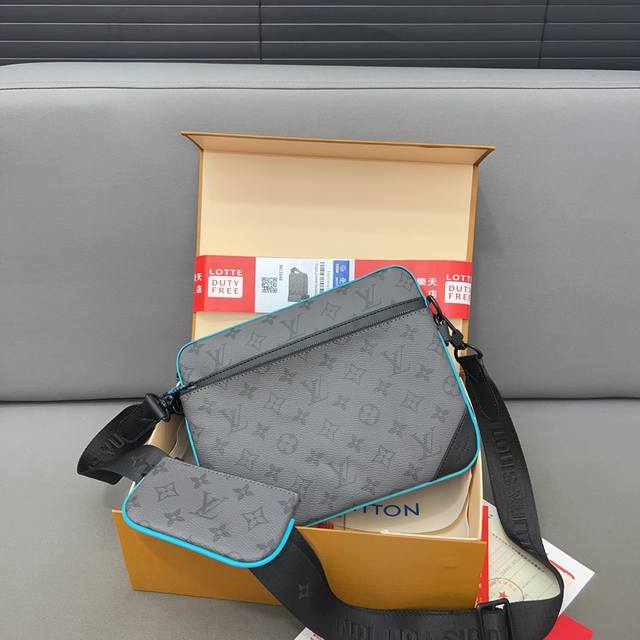 Louisvuitton 路易威登trio三合一 邮差包 单肩包 男女通用斜挎包 采用精湛镶嵌细工，经典百搭 实物拍摄 原厂原版面料 配送防尘袋 礼盒 25 X