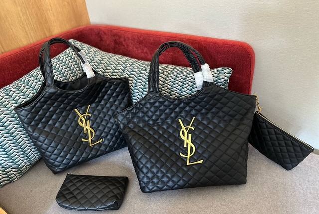 超大logo Ysl Gaby绗缝纹路购物袋大tote感觉太温柔了简直随意搭配都出彩#Ysi尺寸30Cm小 35Cm大