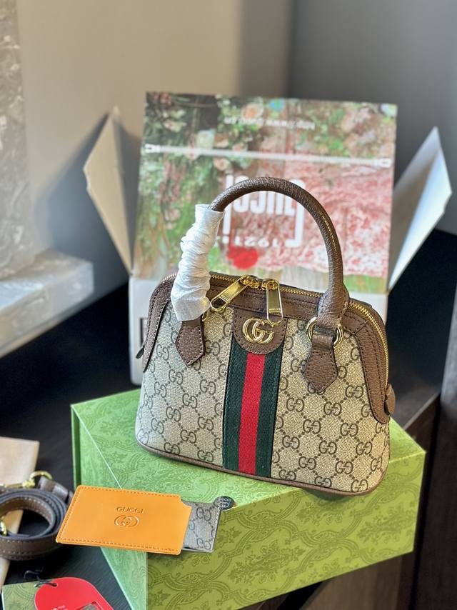 原厂皮 折叠礼盒 官网飞机箱 送小镜子gucci 23新品 手柄贝壳包配送长肩带太实用啦超大容量 百搭 H全套包装！尺寸20