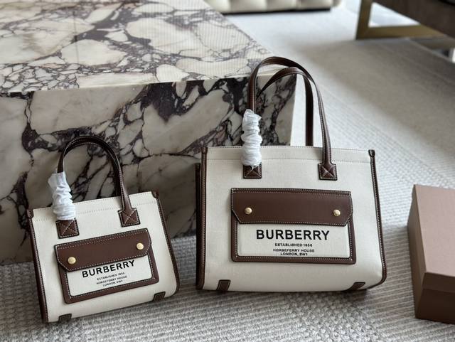 Burberry 帆布tote 不敢想，这只包姐妹们你们背上会有多好看直接比桂桂的零头 这么好看的粉色，甜妹属性爆棚小号的托特也能放下学习ipad哦~ 23Cm