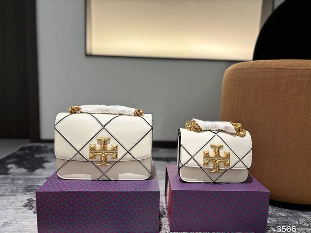 折叠盒 Tory Burch 托里伯奇 新款风琴包 牛皮 手感超级好 美国时尚生活品牌 特质包盖压logo 链条不褪色 绗缝工艺 大气脱俗 皮质感超级好 上身效