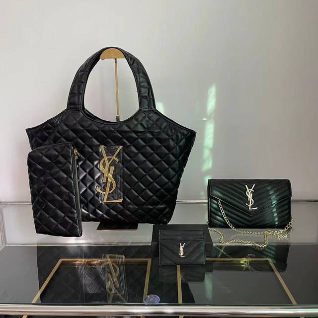 一组 Top. New 2024.高品质三件套组合 Ysl 托特包钱包ysl Woc链条 外贸订单款