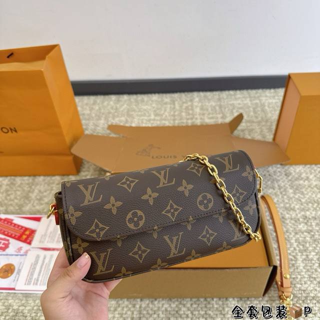 全套包装 新款 Lv 路易威登 Wallet On Chain Ivy腋下包 麻将包 尺寸22 13Cm