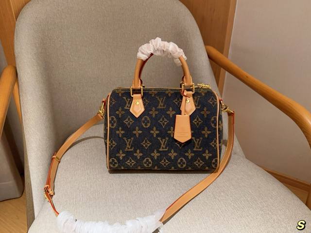 Lv 路易威登 牛仔系列speedy25枕头包 尺寸25Cm 礼盒包装