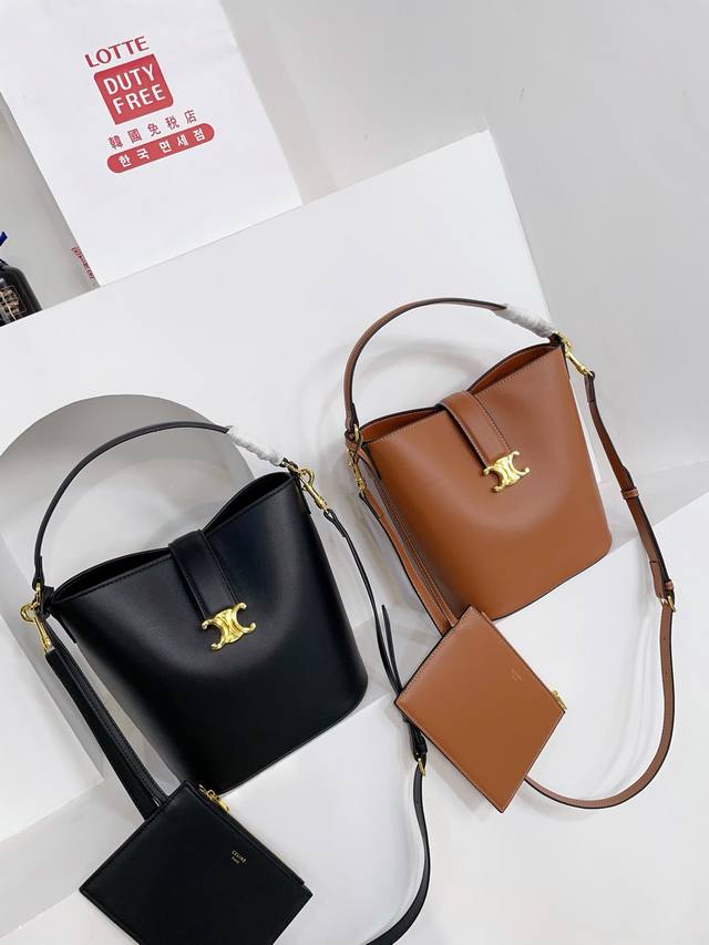 折叠盒 塞琳celine 24S Louise 水桶包 Celine Louise中号光滑牛皮革手袋 24S新款 Louise水桶包aaa 之前种草16水桶包的