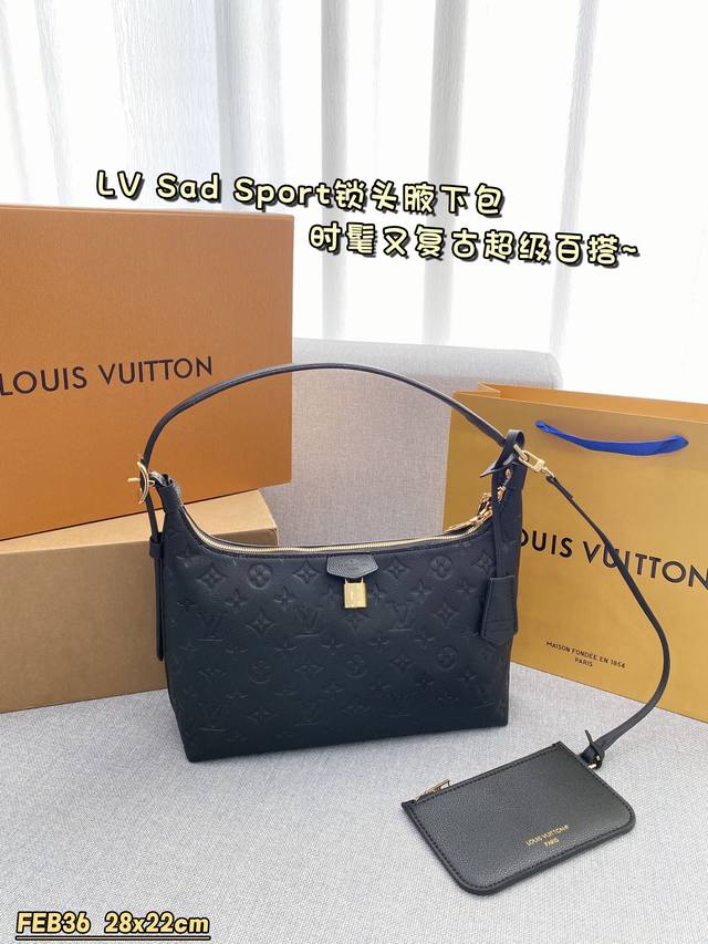 配全套礼盒 Size:28×22 Lv Sac Sport腋下包 全钢五金丝巾 这柔软慵懒轻便 时髦又复古 超级百搭