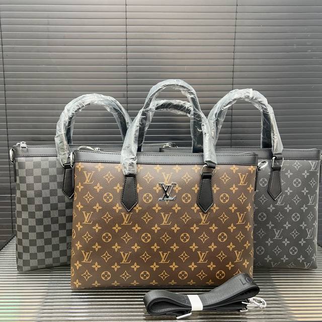 Louisvuitton 路易威登 男士公文包 电脑包 斜挎手提包 采用精湛镶嵌细工，经典百搭 实物拍摄 原厂原版面料 高端品质 配送防尘袋 38 X 27 C