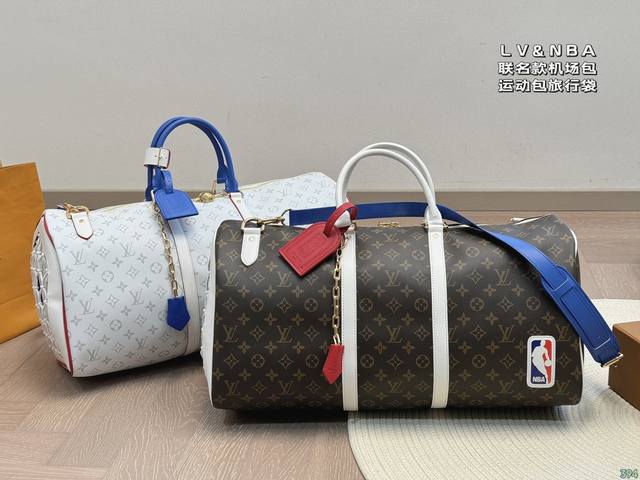 Lv&Nba 联名款 机场包运动包旅行袋 行李袋刷爆某书 超级 男士们，女士们，通通可以使用 大牌明星时尚达人 最爱单品 真心狂推各位必留款 容量也很大 满足日