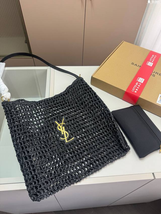 圣罗兰 Ysl 草编托特包 夏天必备拉菲草单品 通勤日常皆可的百搭神器 D-301尺寸43×34飞机盒