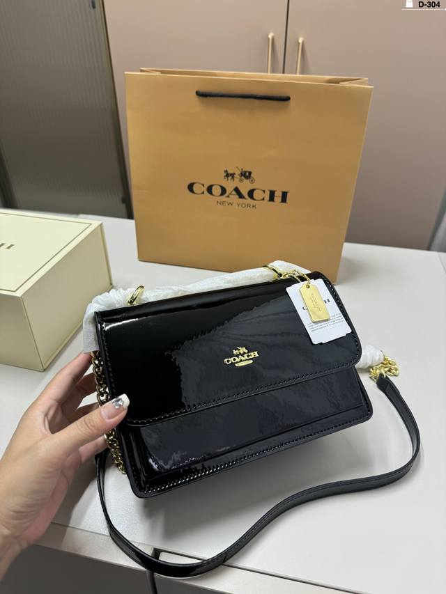 Coach 蔻驰女包新款klare翻盖链条包斜挎包风琴盒子d-304尺寸21.8.13折叠盒