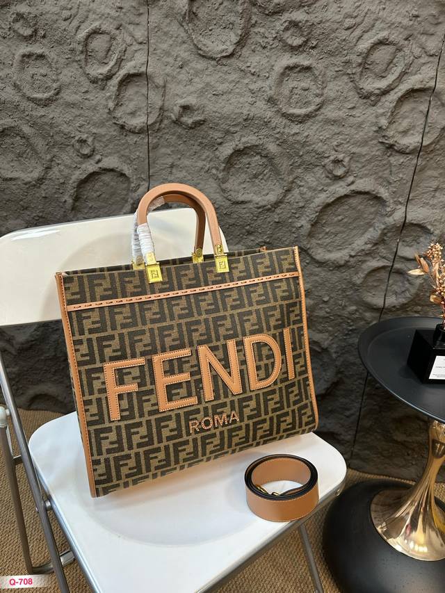 Fendi 芬迪阳光购物袋托特包 可以装下所有绝对重磅来袭出街超赞 时尚经典 尺寸：35.30