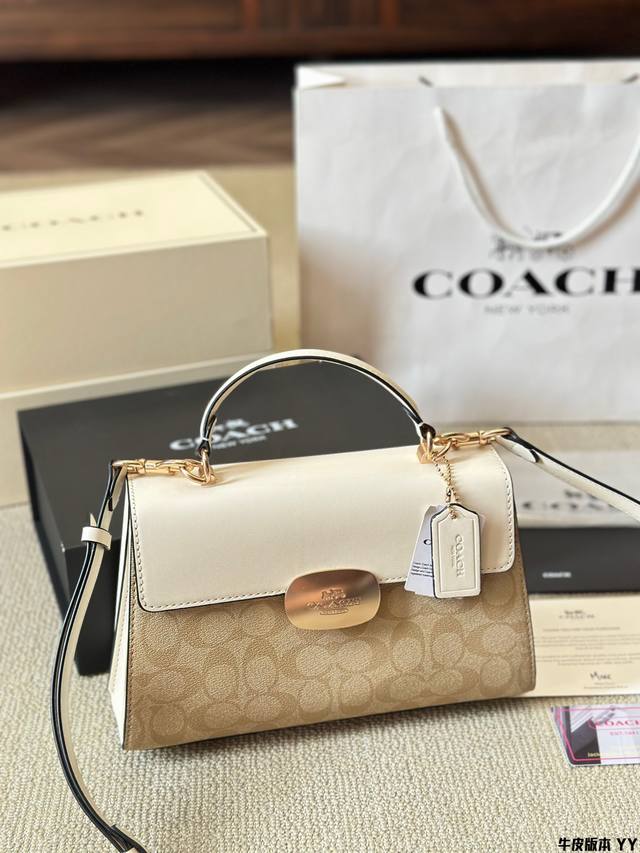 牛皮版本 Coach 新品 Eliza 系列手提包 Coach新品来咯 全新系列eliza 系列链条包 员8 适合日常出行和旅游出行使用 方便的链条可以斜挎或者