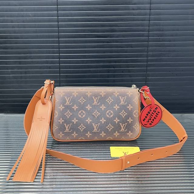 Louisvuitton 路易威登 麻将包 Pochette Accessoire Xl 斜挎包 老花包 男包 邮差包 男士休闲单肩 超大容量 电镀激光雕刻五金