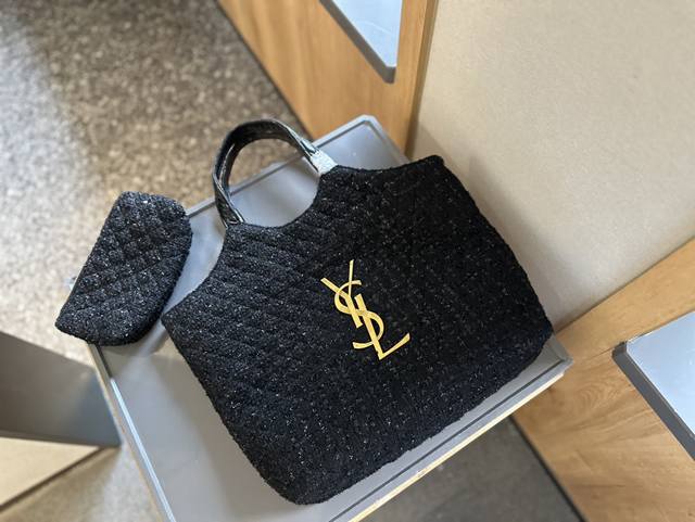 礼盒包装 超大logo Ysl Gaby绗缝纹路购物袋大tote 感觉太温柔了简直随意搭配都出彩#Ysi 尺寸35Cm