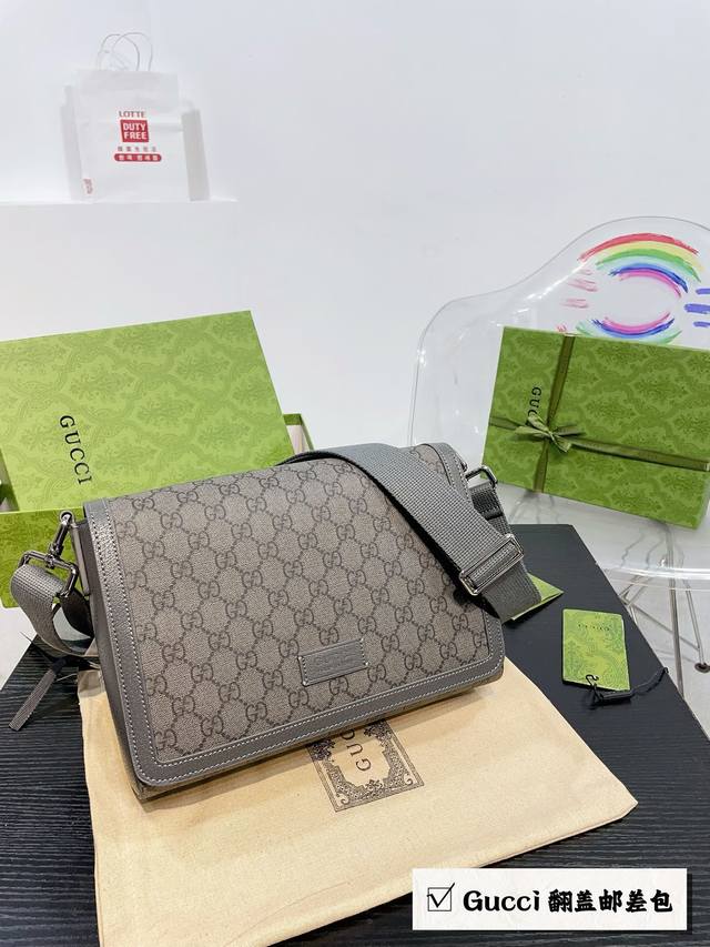 礼盒包装 Gucci 古奇 Gg Ophidia 邮差包 翻盖单肩包 采用精湛镶嵌细工，经典百搭 实物拍摄 原厂原版面料 配送防尘袋 尺寸27*20*8