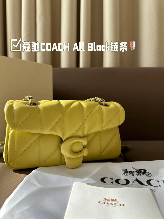 Coach All Black链条 。Otabby 系列新款 Coach 链条 ”。包包天花板来啦~ 暗黑系高级感拉满的全黑金属扣、金属链条 ” 甜酷女孩一定不