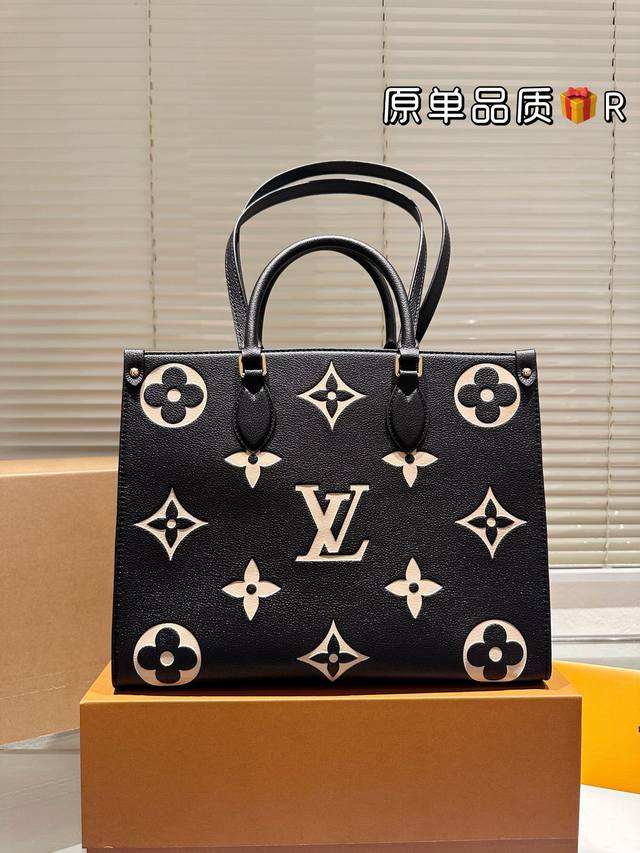 复刻版 牛皮 Lv Onthego 35Cm 压字 丛林包 时尚托特包 全套包装飞机盒折叠礼盒 原单品质 Lv Onthego妈咪袋 性价比之王这是一款超赞的包