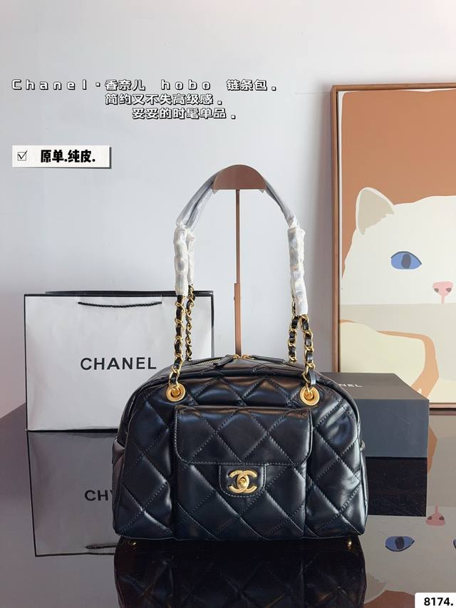 纯皮. Chanel 香奈儿 保龄球单肩包. 百搭经典 精致的一只 真的超级无敌巨可爱 仙气满满 小姐姐日常必入款尺寸：32*12*22Cm