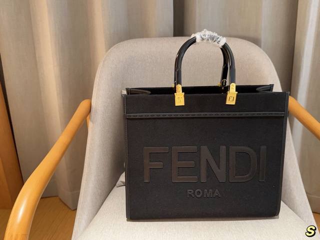 无盒 芬迪fendi 毛呢面料购物袋托特包tote 尺寸35×30