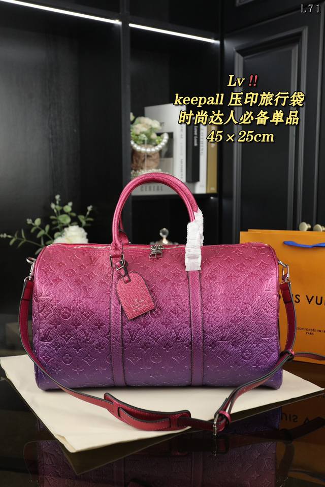 无盒 Lv Keepall致敬virgil Glitter胶囊系列 Bandouliere 50 旅行袋单肩手提斜挎包 大容量 度假旅行必备 时尚达人必备单品之